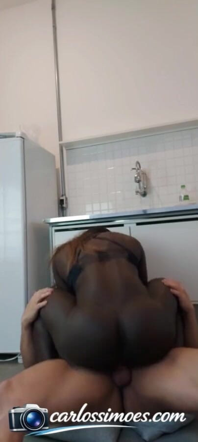 Carlos-Simoes: Naughty Brazilian Couple, Having Sex in the Kitchen, Interracial.
