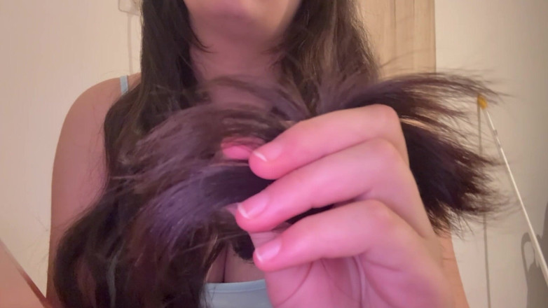 AmayaMori: I Comb My Hair Making Asmr Sounds and Playing with...