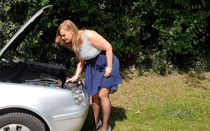Lina Mila: Wtf!!! Used During Car Breakdown and Fucked Bareback!