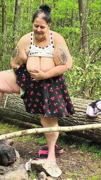 Over the Fire Pit This Horny Bitch Squirts a Pond
