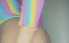 Shuga Avry Exposes Her Beautiful Pussy with a Sexy Strip Tease in Front of the Camera and Plays with Her Clit in Fishnets