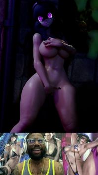 Crazy Big Breast Ass Waifu Plays with Her Bald Pussy for You