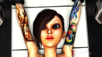 3dxpassion: Sci-fi hardcore and a sexy cuffed hottie in the lab
