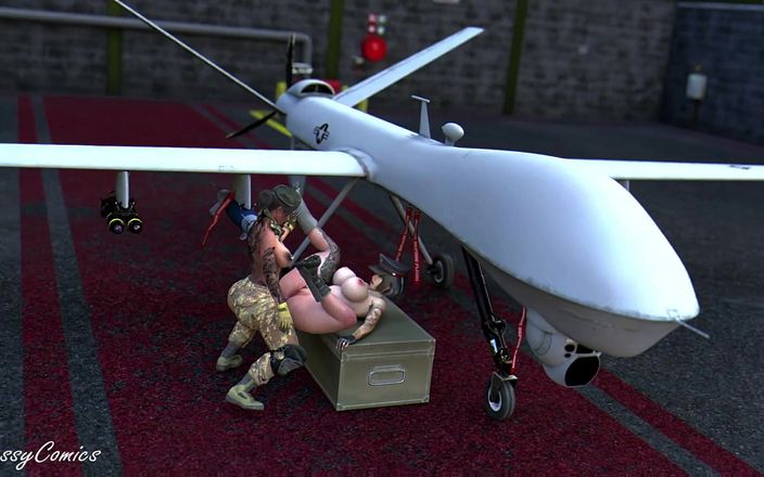 Sassy Comics Trans: Us Army Airforce General Anal fucked przez transseksualistów w Reaper...