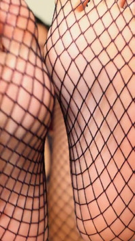 Drooling foot bitch for fishnet feet