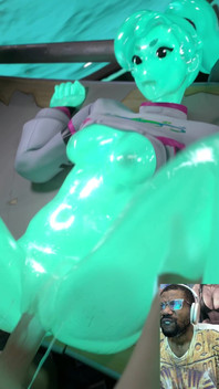 Bald Pussy Slime Girl Gets Fucked and Creampied