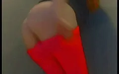 Lolafuccbunny provoca en polainas rosas calientes