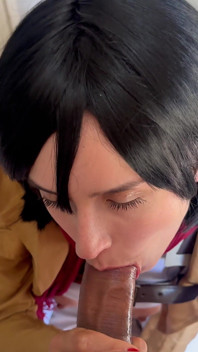Mikasa pOV-blowjob-fantasie - langsam, nass und frech