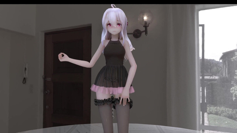 MikuMotion: [mmd] 弱音chocolate Cream Black Stockings; Dress; Butt Plug; Anal Beads; Erotic...