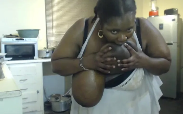 Legendary Booty Overdose: Lactating Ebony BBW Sucking Her Tits and Masturbating