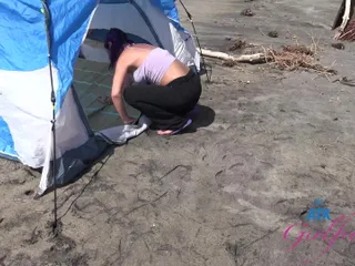 You Set up the Tent on the Beach and It's Time to Fuck and Suck