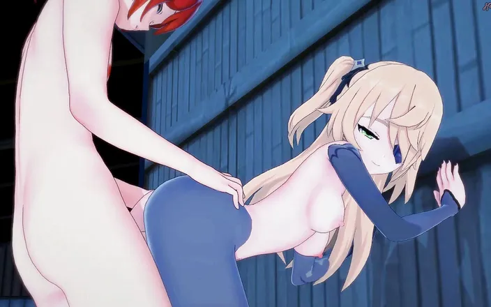 Hentai_Smash: Fischl gets fucked against a wall and given a doggystyle...