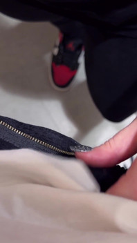 Fast Cum in a Shopping Mall Fitting Room