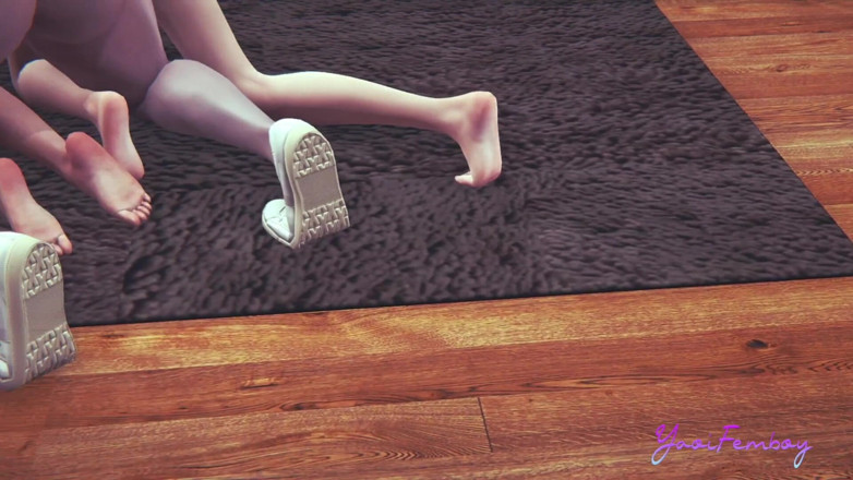 Yaoitube: Yaoi Femboy Yuki &amp; Blue - trojka kouření a anál