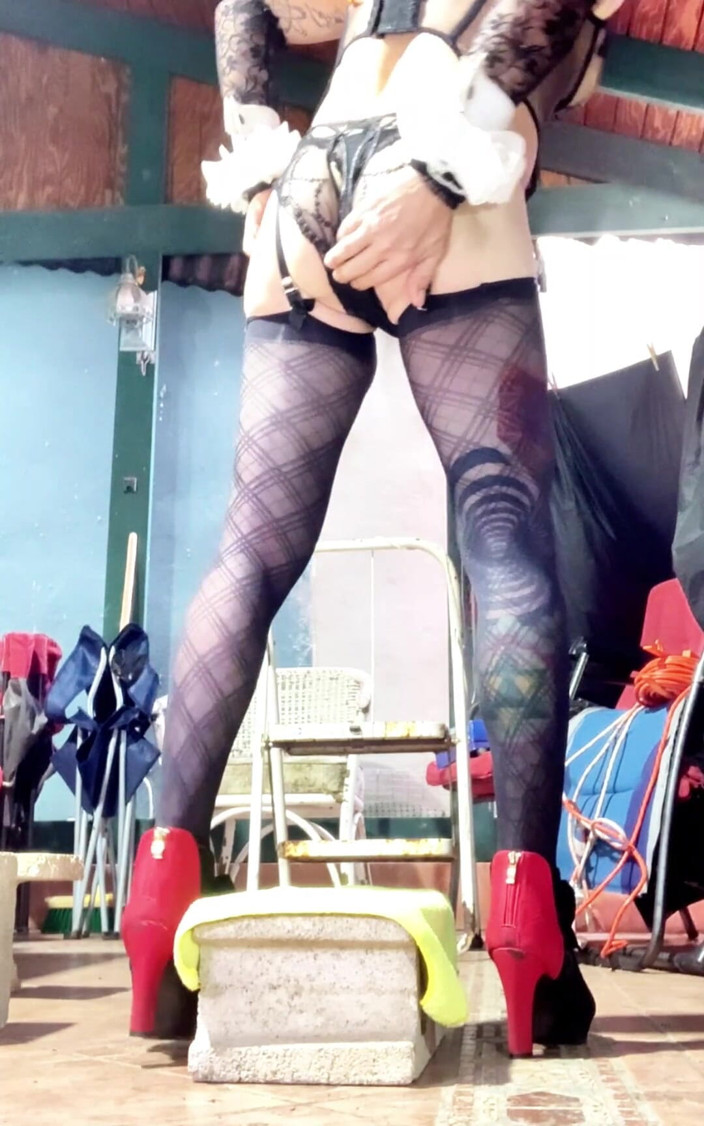 Benito414: Cute TS Femboy Sexy Panties Dildo Assfucking Practice