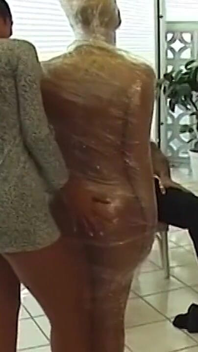 Plastic Wrapped Blonde Slut Encased and Teased Relentlessly (BDSM6.CLUB)
