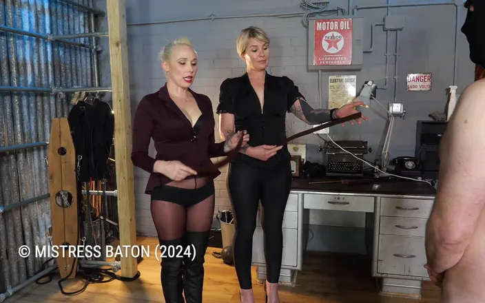 MistressBaton: Double Domme Hand Tawsing