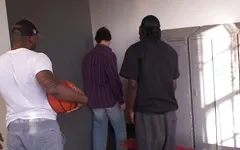 Black gay studs are having fun with jock's butt hole