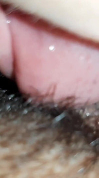 Lesbian Hairy Pussy Eating Close up