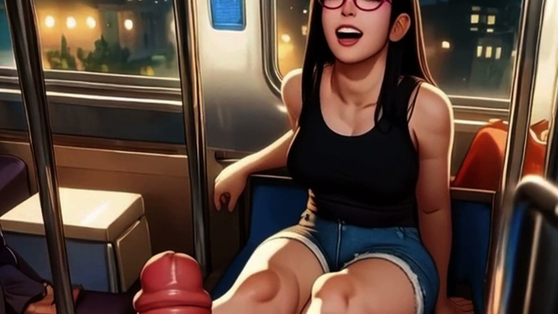 Spicy Toons: Lin lagi asik footjob di dalam kereta