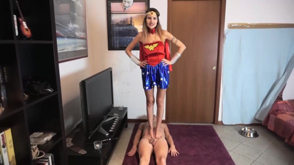 Lady Mesmeratrix Official: Costume woman standing on her slave