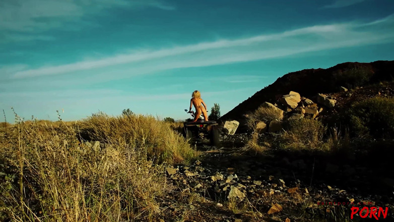 SaintPorn: Blonde Woman Masturbates on an Atv in the Desert