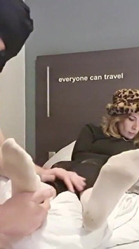 He Sniffs and Licks My Sweaty Boots, White Socks and Feet