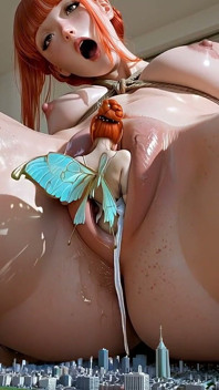 Giantess dosáhla orgasmu od víly uvnitř své vagíny