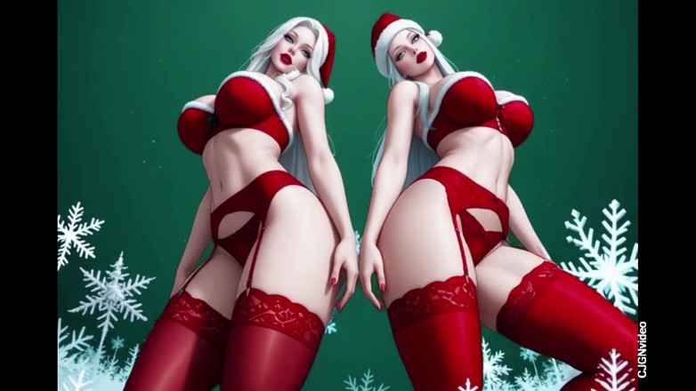 Hot girl dancing: Versi sfw pose sinterklas (animasi ai)