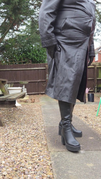 Läder trenchcoat