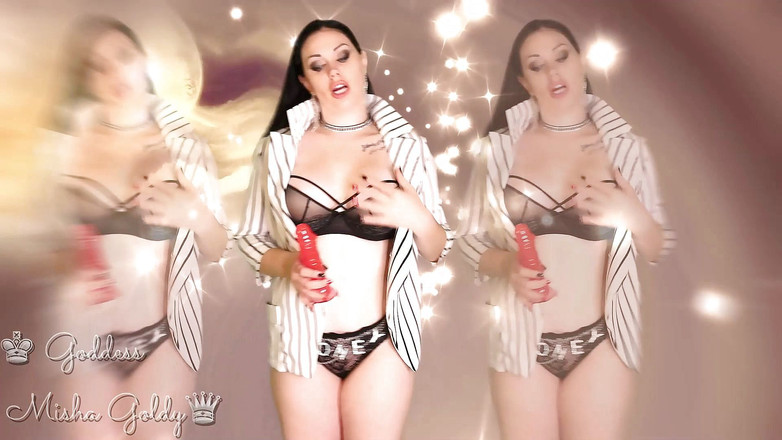 Goddess Misha Goldy: 지금부터, 당신은 더 이상 딜도 또는 후장 구멍에 진짜 자지없이 딸딸이 수 없습니다! (특수 효과 추가)