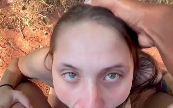 LuluLemons000: Outdoor Sloppy Blowjob - Almost Caught
