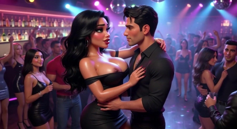 My night collection: Une belle femme passe une soirée excitante dans un club...