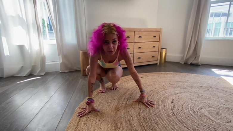 Nali Marie: Rolling in Circles Wearing Jean Shorts Barefoot Petite Bimbo