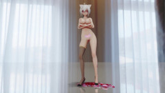 MikuMotion: Schokoladen-Sahne Cheongsam; Schwarze strümpfe; Rothaarige high heels