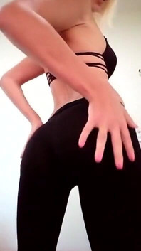 Våt look fram tight leggings röv retas