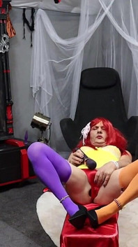 Colorful Dee Gets Carried Away with 2 Vibrators
