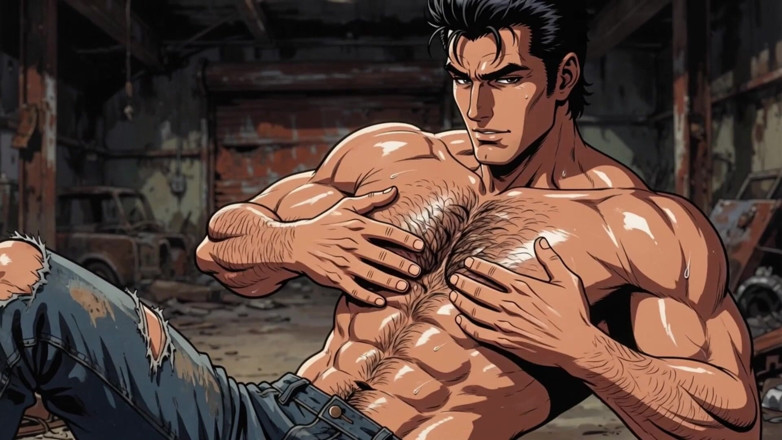 Erotic Man: Animasi pria dengan dada berbulu