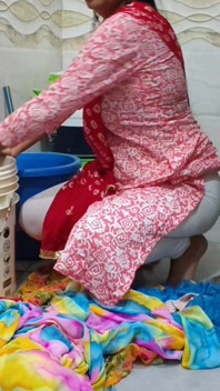 Bhabhi Fucked While Washing Clothes in the Bathroom Risky Outdoor