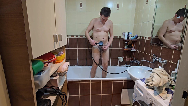 Fap_man93: Терапия Горячей Водой - Приватный Душ Волосатого Мужика После Работы