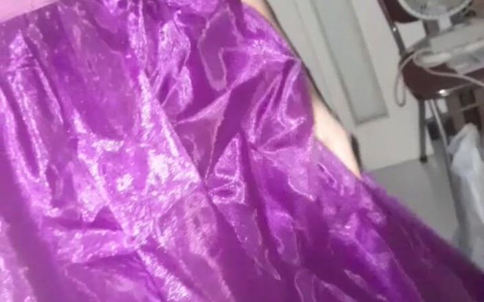 Naomisinka: Satin Purple Ballgown Masturbation