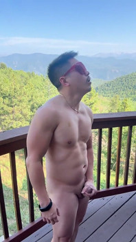 Mountain Top retas: Muskulös asiatisk Hunks Solo Show