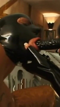 Humiliating whipping and dildo sucking