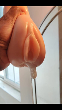 Squeezing My Cum Out of an Onahole After Using It