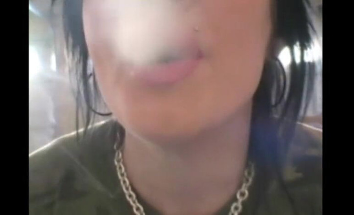 Femdom Austria: Slutty teens smoking a cigarettes in close up video