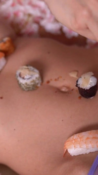 Food Porn: Eating Sushi From Delicious Girl's Body