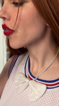 Kim Bluestone Spit Fetish Mouth Fetish Drooling Into a Glass Clear Shot Glass so You Can See Me Drool and Suck