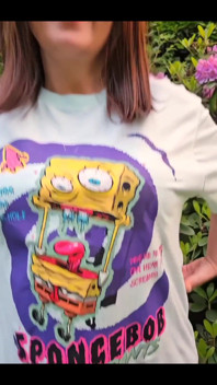 The Spongebob T-shirt Tittydrop Bouncing Boobs!