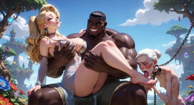 Anime Hentai: Vecchia nonna umiliata leccare i piedi di una giovane donna -...