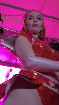 BDSM Mistress Pvc Oro Vinile Rosso Giocattoli Stivali Femdom
